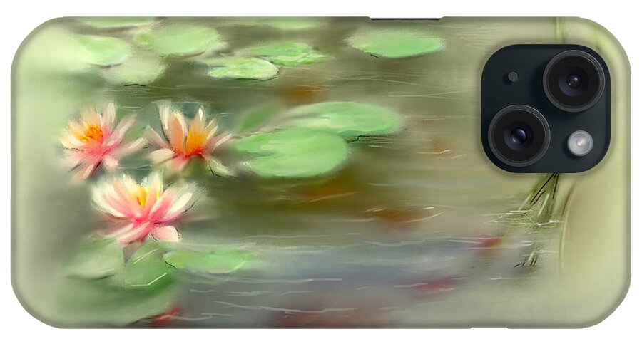 Lilly Pads iPhone Case featuring the painting Gold Fish Pond by Bonnie Willis