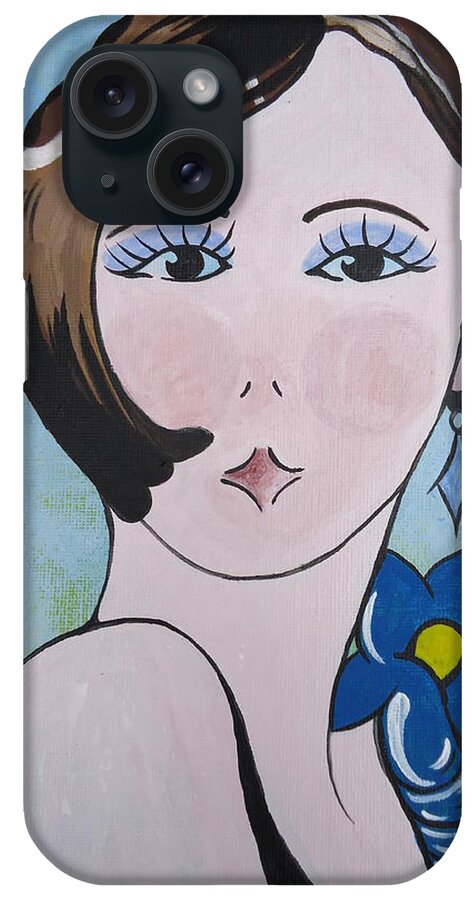 Art Deco iPhone Case featuring the painting Deco Darling by Leslie Manley