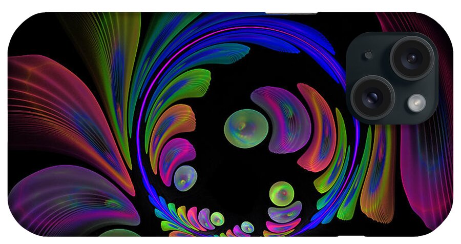 Wreath iPhone Case featuring the digital art Electric Wreath #1 by Rick Chapman