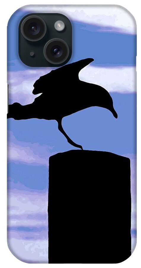  iPhone Case featuring the digital art Gull Silhouette #1 by Dale  Ford