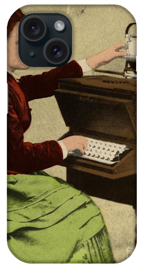History iPhone Case featuring the photograph Lillian Sholes, The First Typist, 1872 #1 by Science Source