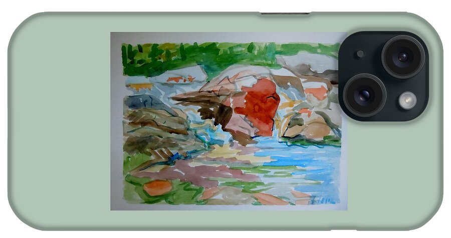 Maine iPhone Case featuring the painting Surry Falls by Francine Frank