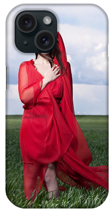 Woman iPhone Case featuring the photograph Woman in Red Series #1 by Cindy Singleton
