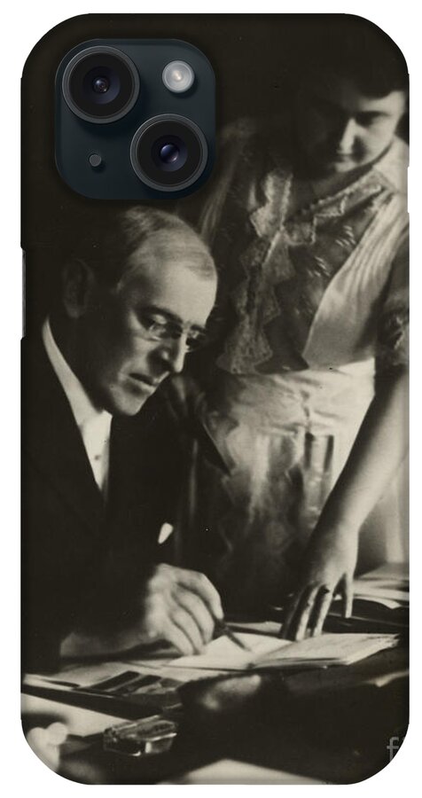 Government iPhone Case featuring the photograph Woodrow Wilson, 28th American President #1 by Photo Researchers