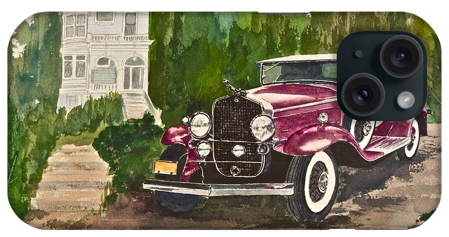 1930 iPhone Case featuring the painting 1930 Cadillac II by Frank SantAgata