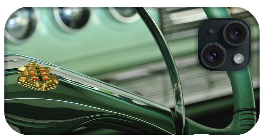 1956 Dodge Coronet iPhone Case featuring the photograph 1956 Dodge Coronet Steering Wheel by Jill Reger