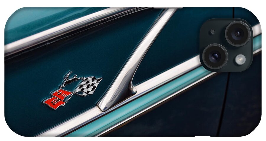 Teal iPhone Case featuring the photograph 1958 Chevrolet Bel Air by Gordon Dean II