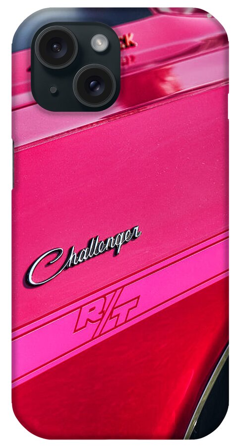 1970 iPhone Case featuring the photograph 1970 Dodge Challenger RT 440 SIX PACK - Tickled Pink by Gordon Dean II