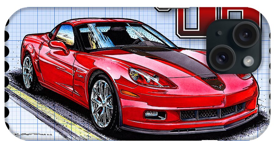 2008 Corvette iPhone Case featuring the digital art 2008 427 Limited Edition Z06 by K Scott Teeters