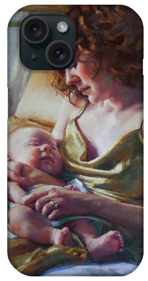 Maternal iPhone Case featuring the painting Devotion #3 by Jean Hildebrant