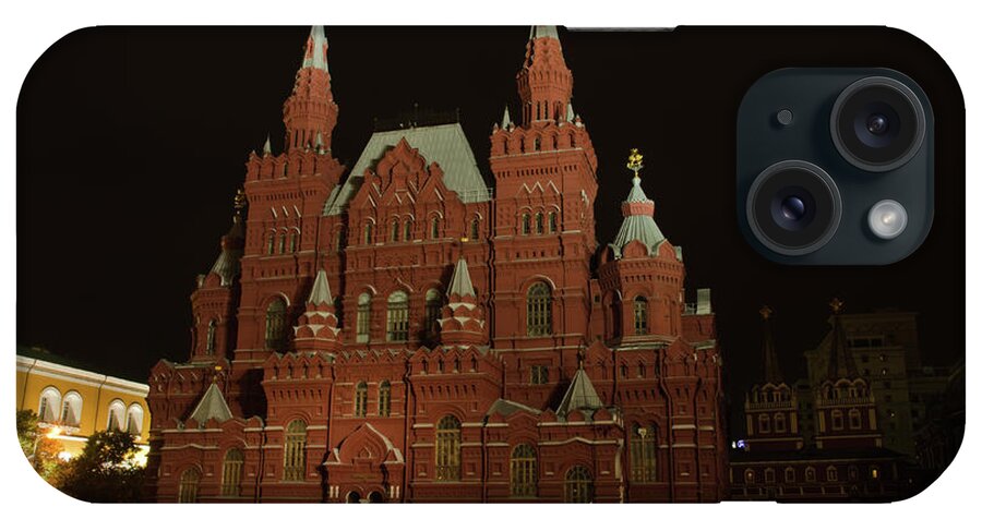 Kremlin iPhone Case featuring the photograph Red Square in Moscow at night #3 by Michael Goyberg