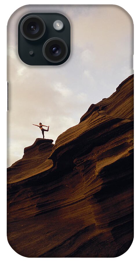 Active iPhone Case featuring the photograph Yoga At Sunrise #3 by Dana Edmunds - Printscapes