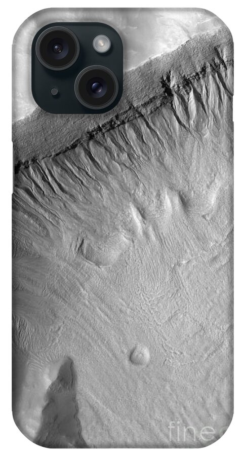 Rock iPhone Case featuring the photograph A Gullied Crater Wall In The Terra by Stocktrek Images