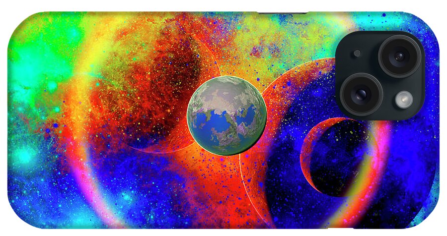 No People iPhone Case featuring the digital art A Lone Rough Planet Travelling by Mark Stevenson