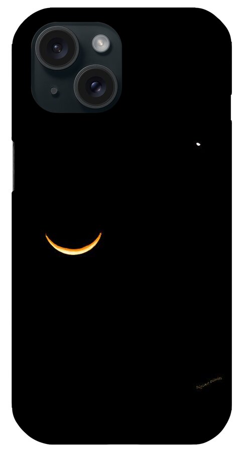 Crescent Moon iPhone Case featuring the photograph A Wink and A Smile by DigiArt Diaries by Vicky B Fuller