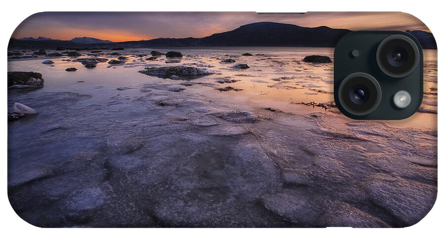 Evenskjer iPhone Case featuring the photograph A Winter Sunset At Evenskjer In Troms by Arild Heitmann
