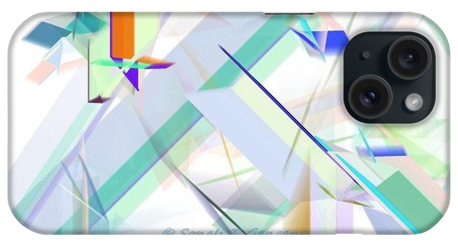  iPhone Case featuring the digital art Abstract Flying Objects by Sonali Gangane