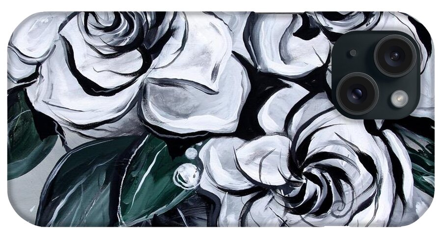 Gardenias iPhone Case featuring the painting Abstract Gardenias by J Vincent Scarpace