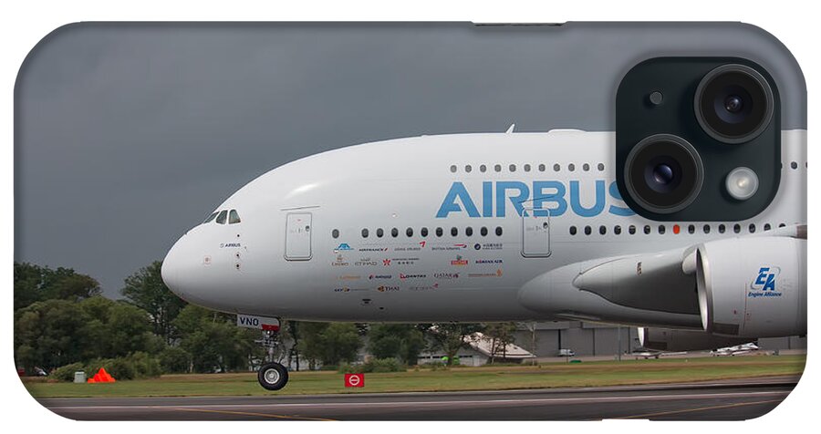 Airbus A380 iPhone Case featuring the photograph Airbus A380 by Shirley Mitchell