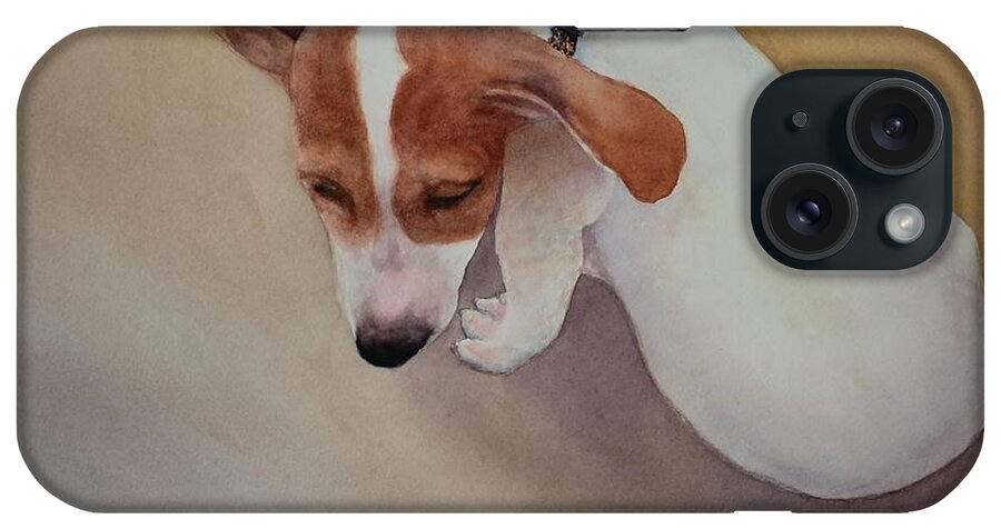 Puppy iPhone Case featuring the painting All Played Out by Ruth Kamenev