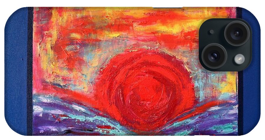 Sunset iPhone Case featuring the painting Almost Gone by Karin Eisermann
