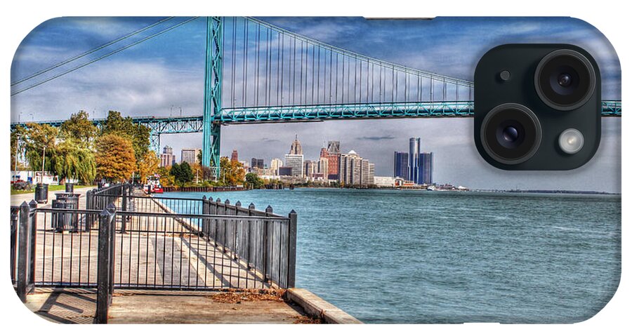  iPhone Case featuring the photograph Ambassador Bridge Detroit MI by Nicholas Grunas