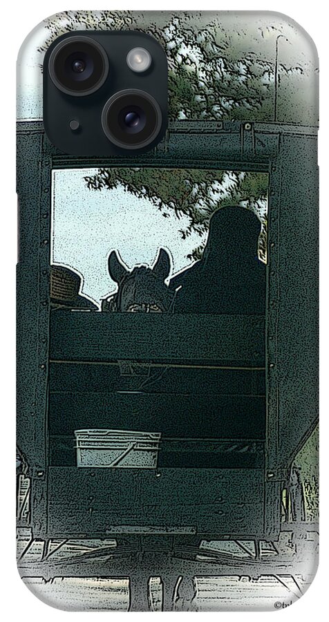 Amish iPhone Case featuring the digital art Amish Buggy Ride by TnBackroadsPhotos 