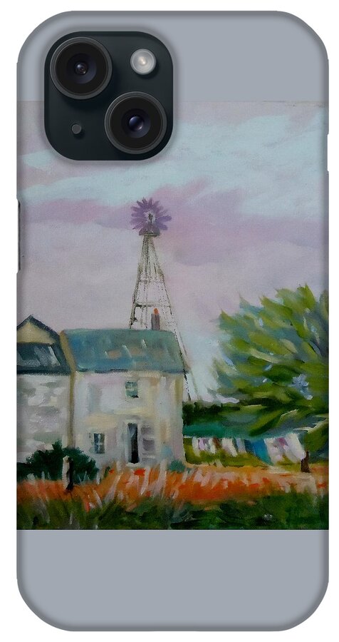 Landscape iPhone Case featuring the painting Amish Farmhouse by Francine Frank