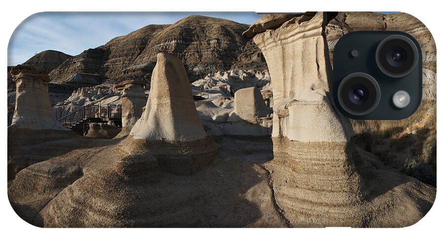 Hoodoos iPhone Case featuring the photograph Badland Hoodoos Alberta by David Kleinsasser