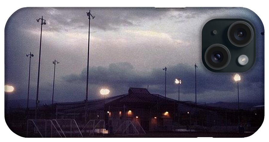  iPhone Case featuring the photograph Ball Fields At Dusk During A Storm by Katie Maxey