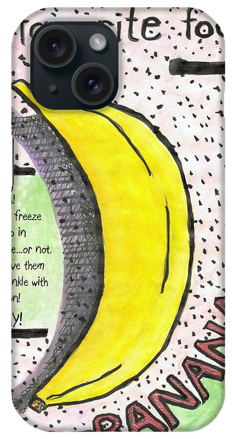 Banana iPhone Case featuring the drawing Banana by Ana Tirolese