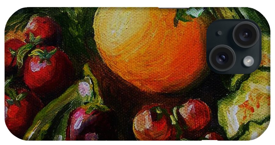 Still Life. Food iPhone Case featuring the painting Beauty of Good Eats by Karen Ferrand Carroll