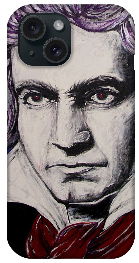 Beethoven iPhone Case featuring the painting Beethoven The Original Led Head by Sam Hane