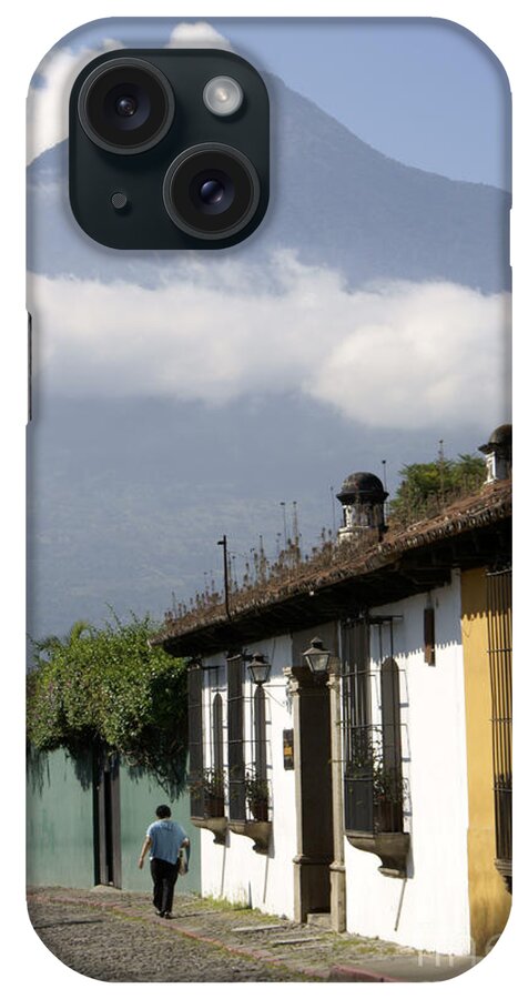 Guatemala iPhone Case featuring the photograph BENEATH THE VOLCANO Antigua Guatemala by John Mitchell