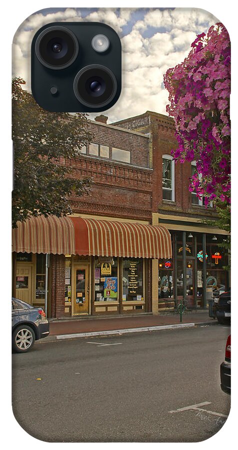 Grants Pass iPhone Case featuring the photograph Blind Georges and Laughing Clam on G Street in Grants Pass by Mick Anderson