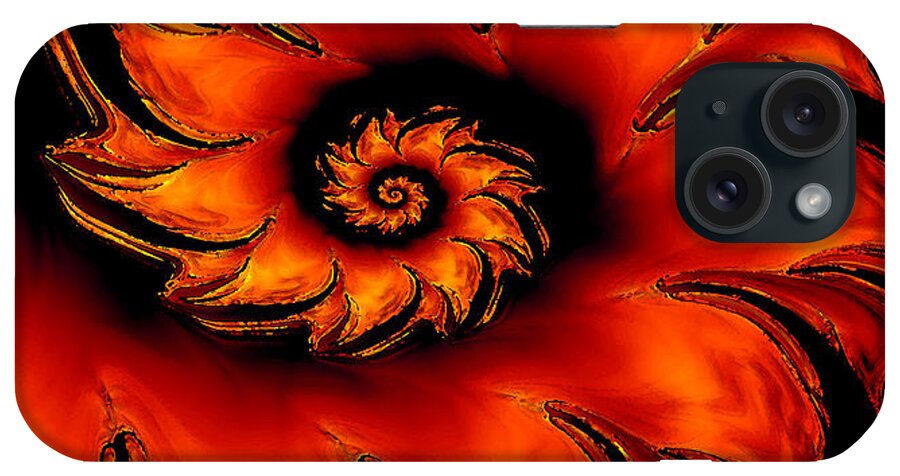 Fractal iPhone Case featuring the digital art Flamenco Flame II by Richard Ortolano