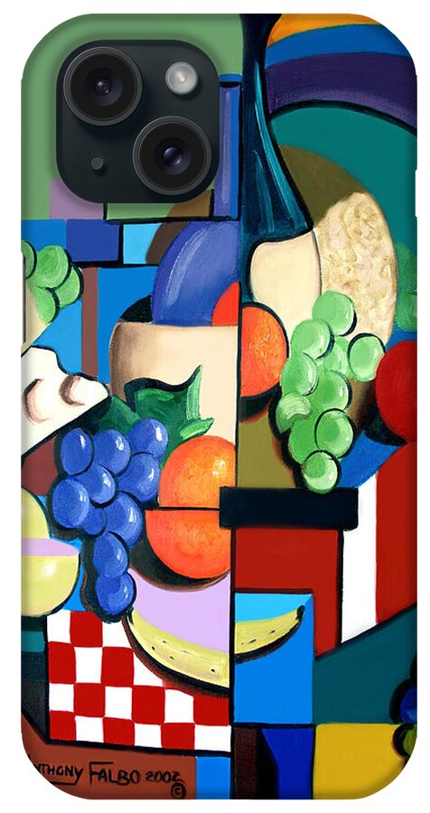 Bottle Of Wine Fruit Of The Vine Framed Prints iPhone Case featuring the painting Bottle Of Wine Fruit Of The Vine by Anthony Falbo