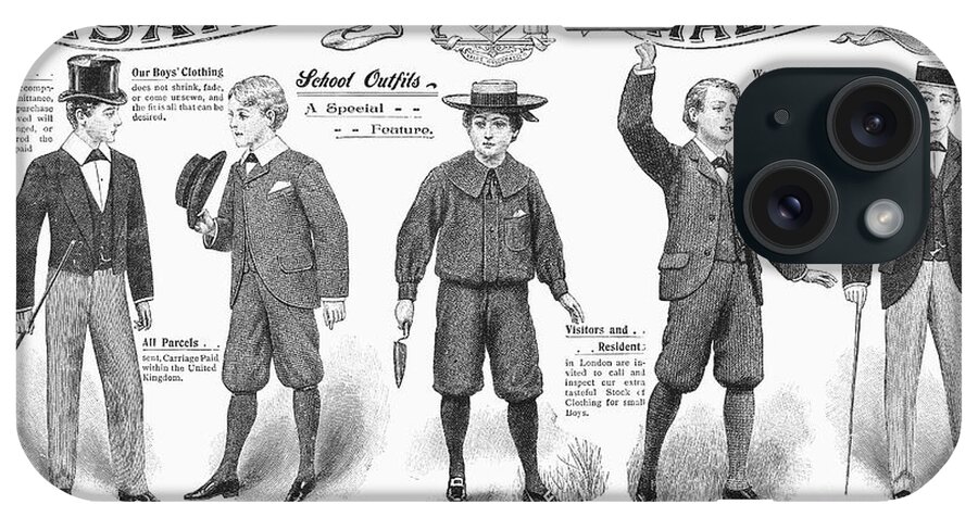 1897 iPhone Case featuring the photograph Boys Fashion, 1897 by Granger