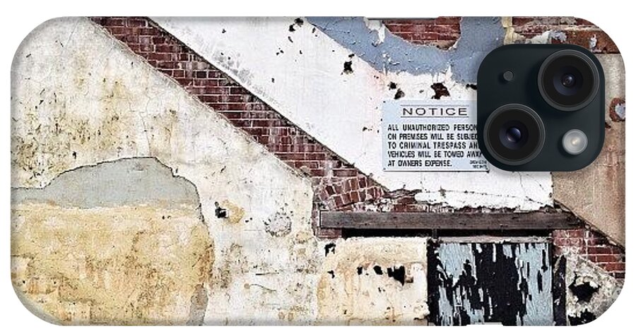 Building iPhone Case featuring the photograph #brick #peeling #paint #building by Caleb Kennedy