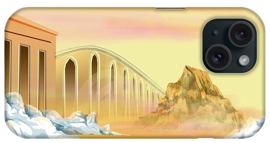 Bridge iPhone Case featuring the digital art Bridges of Parting by Alice Chen