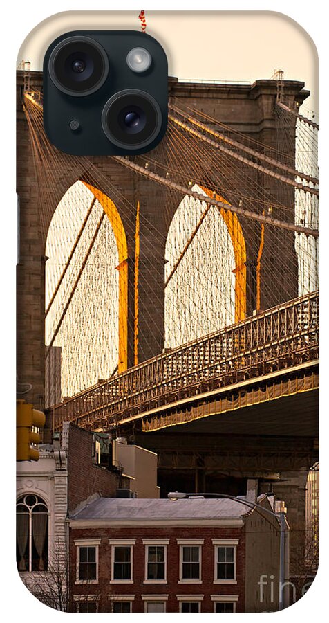New York iPhone Case featuring the photograph Brooklyn bridge - New York by Luciano Mortula