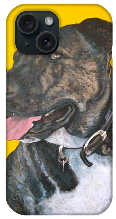 Dog Portrait iPhone Case featuring the painting Buddy by Tom Roderick
