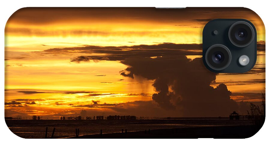 Beach iPhone Case featuring the photograph Burning Sky by Ed Gleichman