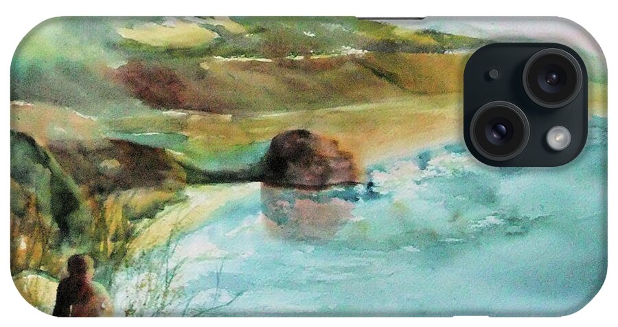 Watercolor iPhone Case featuring the painting California Dreaming by Debbie Lewis
