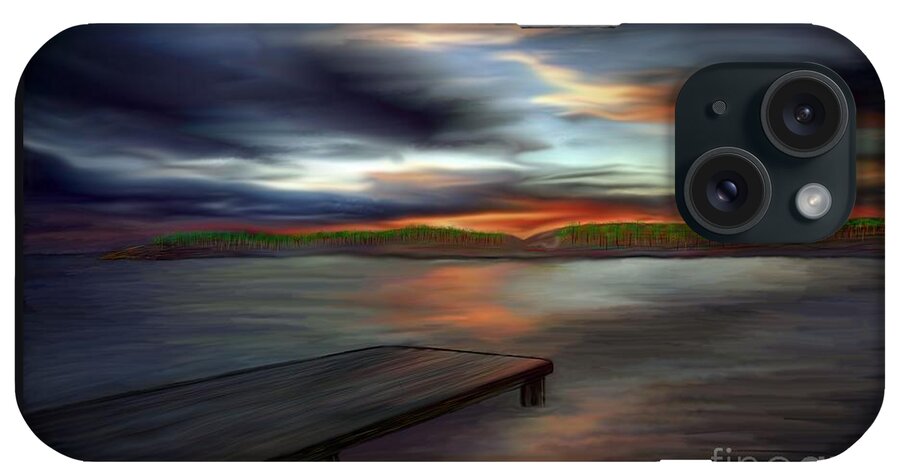 Dock iPhone Case featuring the painting California Sky by Rand Herron