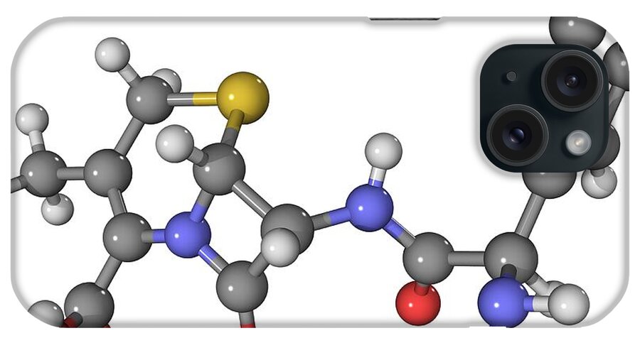 Molecular iPhone Case featuring the photograph Cephalexin Antibiotic Molecule by Laguna Design