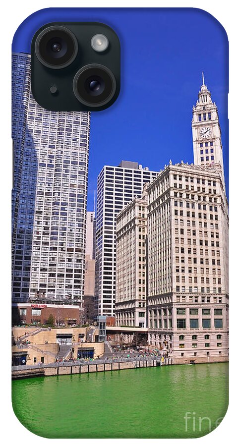 Wrigley Tower Chicago iPhone Case featuring the photograph Chicago Downtown by Dejan Jovanovic