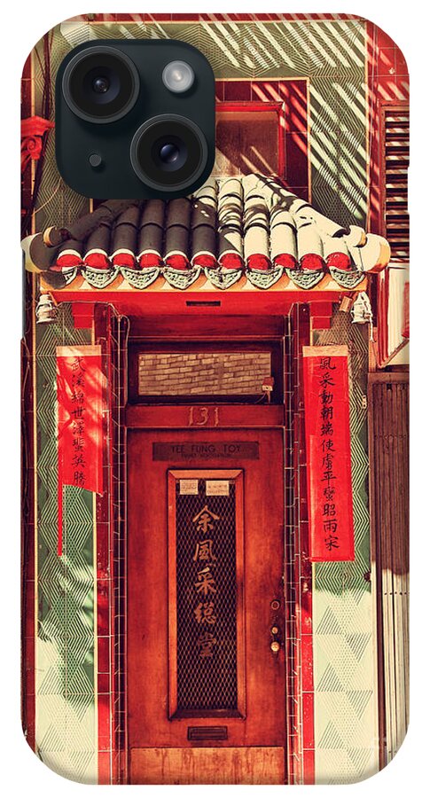 Retro iPhone Case featuring the photograph Chinatown Door . 7D7406 by Wingsdomain Art and Photography