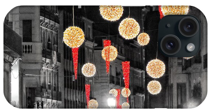 Christmas Lights iPhone Case featuring the photograph Christmas Lights in Alicante by Marianna Mills