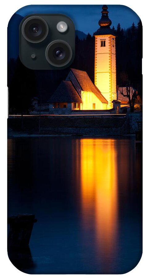 Bohinj iPhone Case featuring the photograph Church at dusk by Ian Middleton